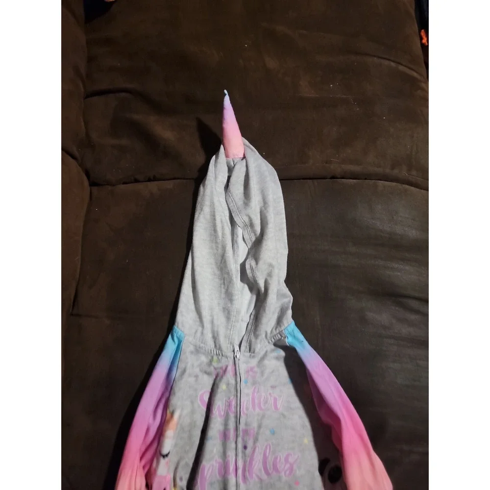 Justice life is sweeter with sprinkles one piece pajamas‎ hood size 6 7